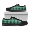 St. Patrick’s Day Tartan Pattern Print White Low Top Shoes, Low Top Designer Shoes, Low Top Sneakers