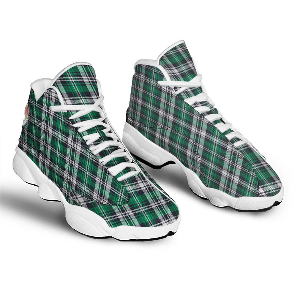 St. Patrick’s Day Tartan Shamrock Print Pattern White Basketball Shoes, Basketball Shoes, Best Basketball Shoes 2024