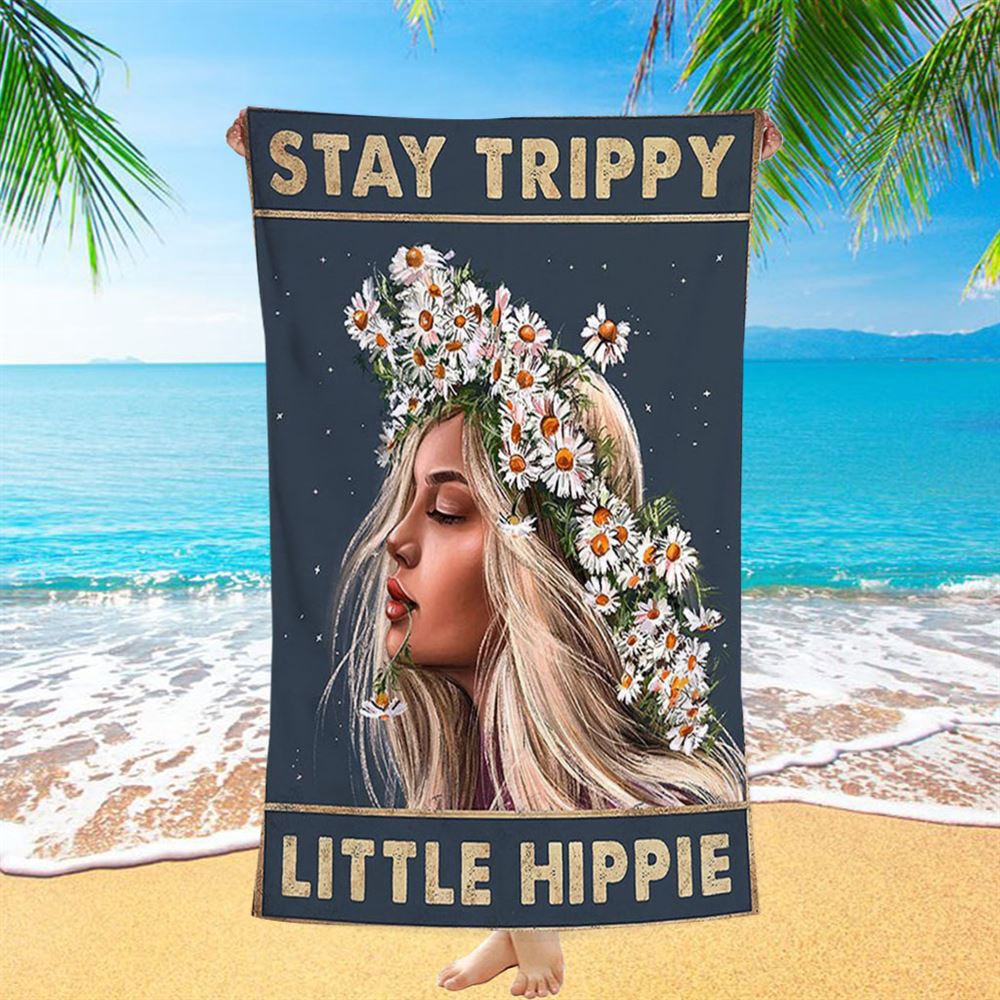 Stay Trippy Little Hippie Daisy Flower Beach Towel, Trippy Beach Towel, Christian Beach Towel, Beach Towel Stay Trippy Little Hippie Daisy Flower Beach Towel, Trippy Beach Towel, Christian Beach Towel, Beach Towel