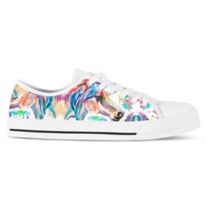 Stunning Watercolor Horse Canvas Shoes Artistic Footwear Low Tops Low Top Sneakers 4 ebqlnp.jpg