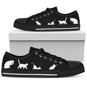 Stylish Black and White Cats Low Top&hellip;