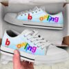 Stylish Bowling Flower Low Top Shoes, Canvas Print Lowtops, Low Top Sneakers, Bowling Footwear