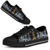Stylish Caro Skull Pattern Low Top Shoes, Low Top Designer Shoes, Low Top Sneakers