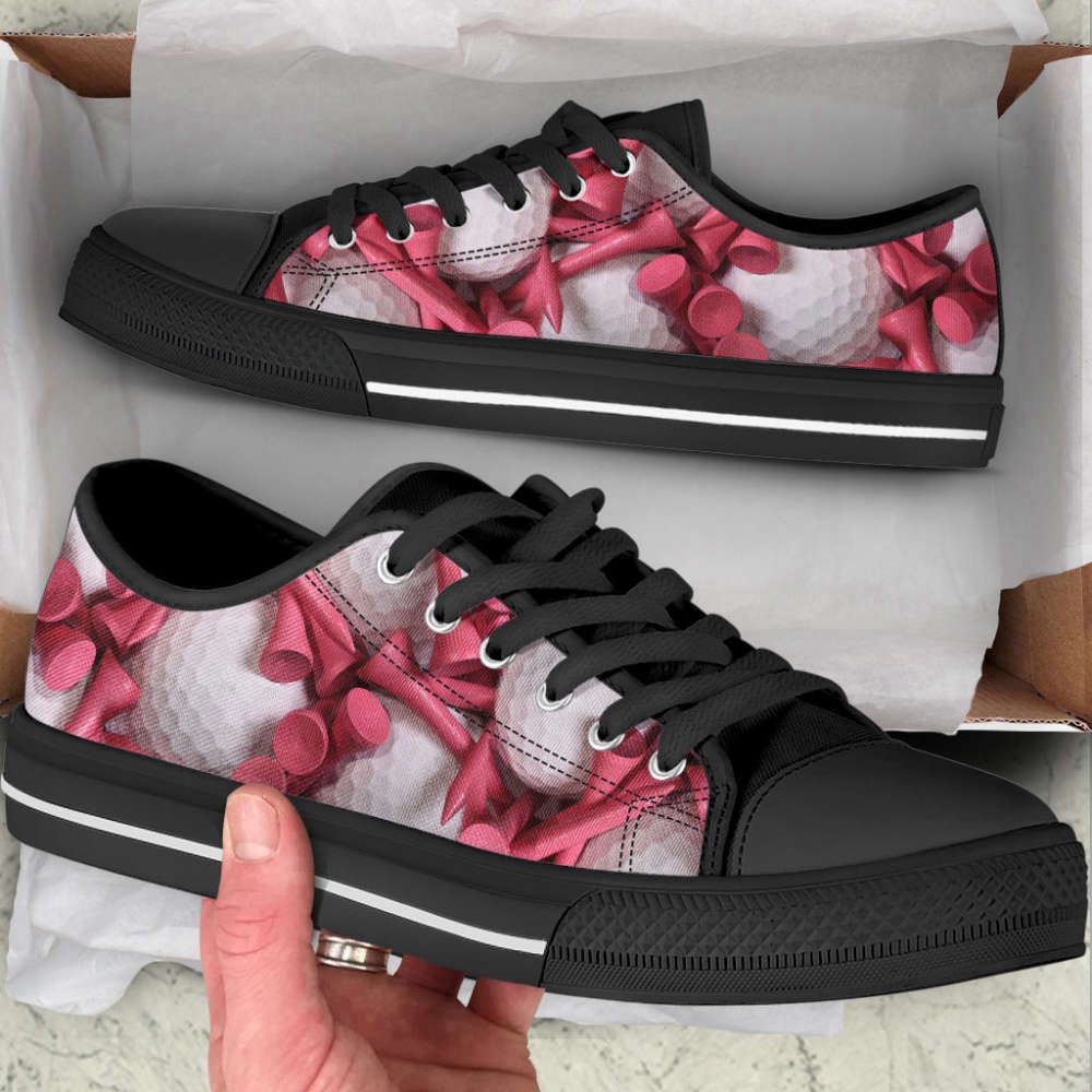 Stylish Ladies Golf Low Top Canvas Print Shoes, Low Top Sneakers, Sneakers Low Top