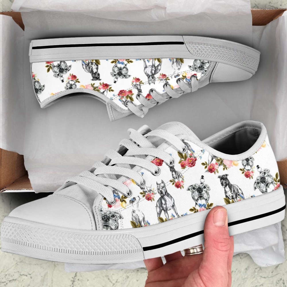 Stylish Pitbull White Low Top Shoes, Designer Low Top Shoes, Low Top Sneakers