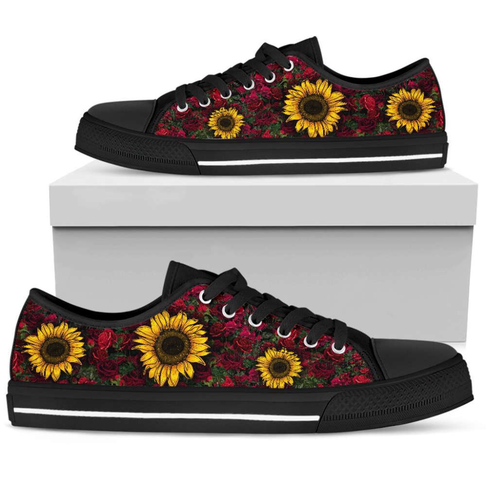 Stylish Sunflowers & Roses Low Top Shoes, Low Top Designer Shoes, Low Top Sneakers Stylish Sunflowers & Roses Low Top Shoes, Low Top Designer Shoes, Low Top Sneakers