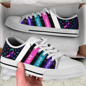 Stylish Thyroid Cancer Plaid Canvas Shoes Low Top Designer Shoes Low Top Sneakers 2 kmwgdh.jpg