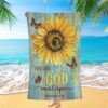 Sunflower Every Day Is A New Beginning Beach Towel, Christian Beach Towel, Beach Towel