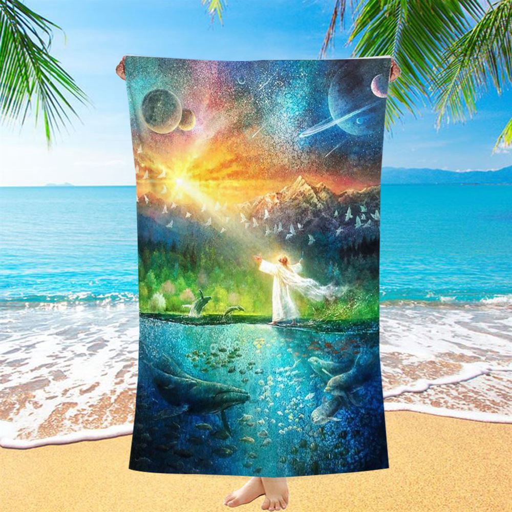 Symphony Of Praise Jesus Beach Towel, Christian Beach Towel, Beach Towel Symphony Of Praise Jesus Beach Towel, Christian Beach Towel, Beach Towel