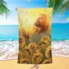 Tabby Cat Just Breathe Beach Towel, Gift For Cat Lover, Christian Beach Towel, Beach Towel