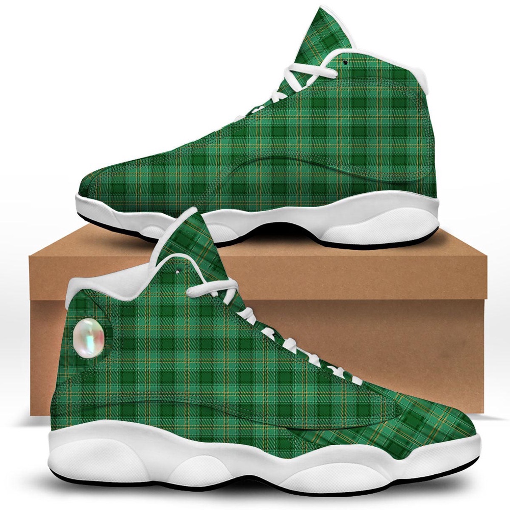 Tartan St. Patrick’s Day Print White Basketball Shoes, Basketball Shoes, Best Basketball Shoes 2024