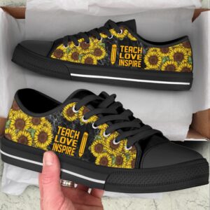 Teach Love Inspire Sunflower Vintage Low Top&hellip;