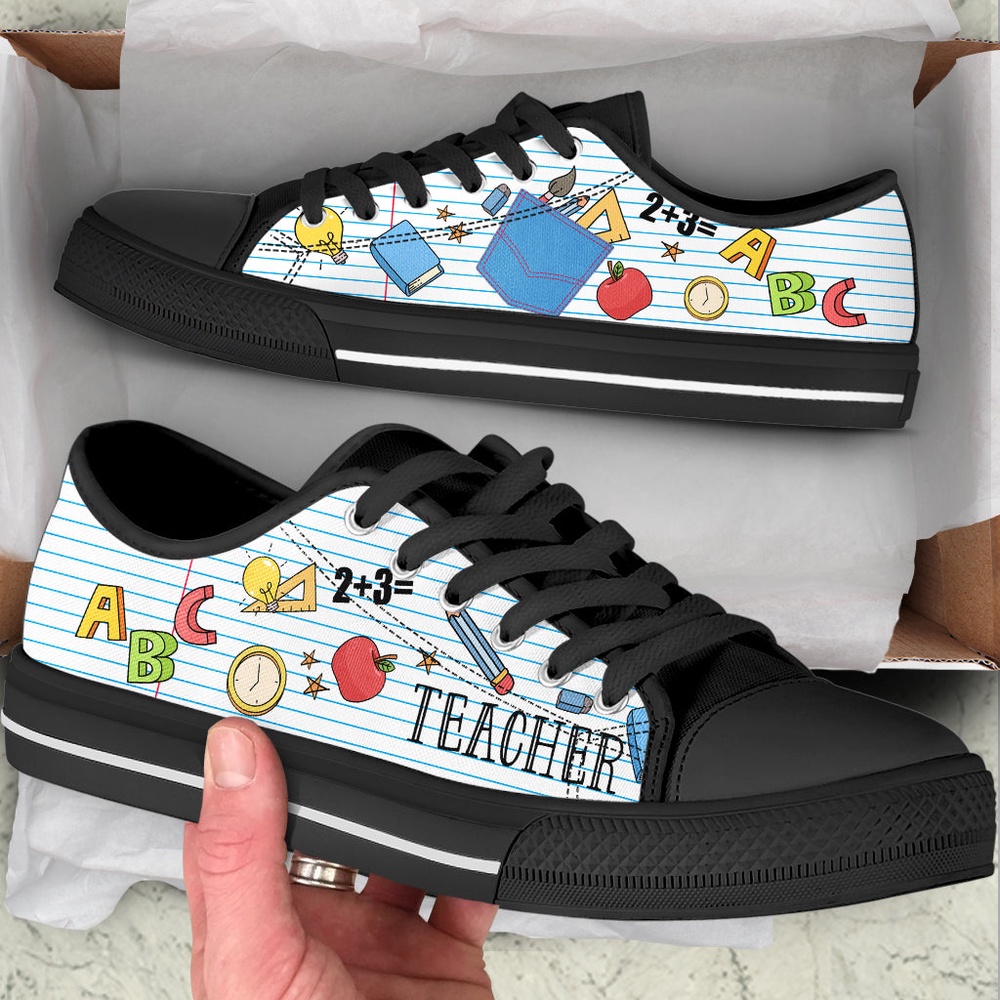 Teacher Abc Quaint Pattern Low Top Shoes, Low Top Designer Shoes, Low Top Sneakers
