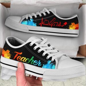 Teacher Art Heartbeat Low Top Shoes, Low&hellip;