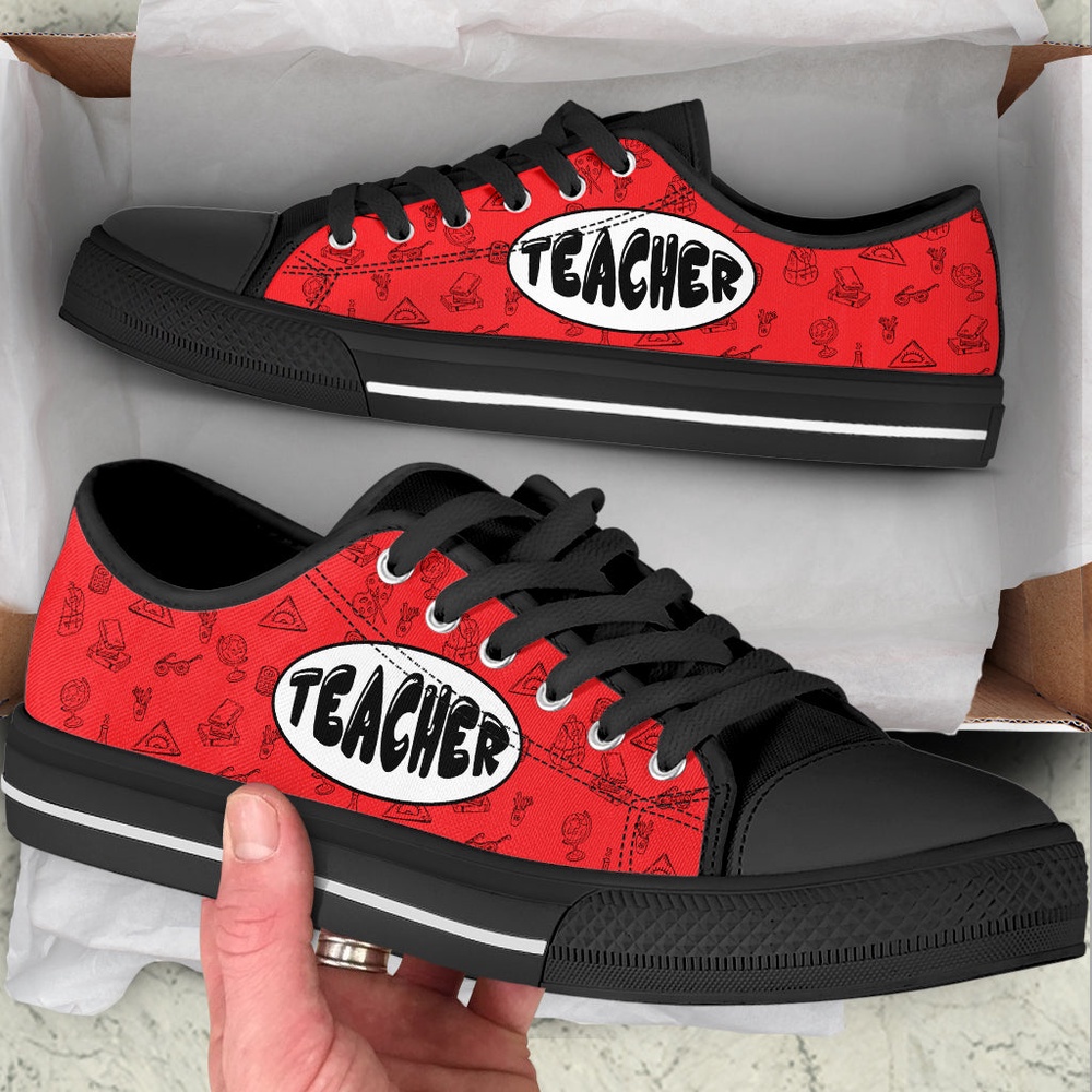 Teacher Crayon Shape Low Top Shoes, Low Top Designer Shoes, Low Top Sneakers