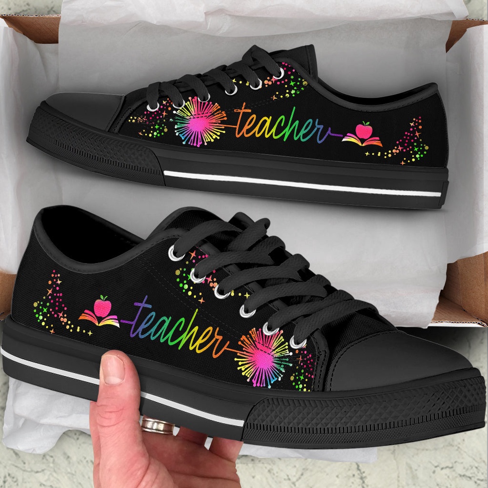 Teacher Dandelion Art Color Low Top Shoes, Low Top Designer Shoes, Low Top Sneakers