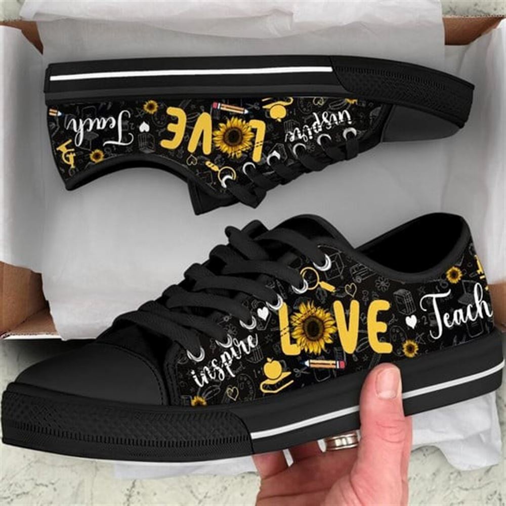 Teacher Love Class Sunflower Canvas Low Top Shoes, Low Top Designer Shoes, Low Top Sneakers Teacher Love Class Sunflower Canvas Low Top Shoes, Low Top Designer Shoes, Low Top Sneakers