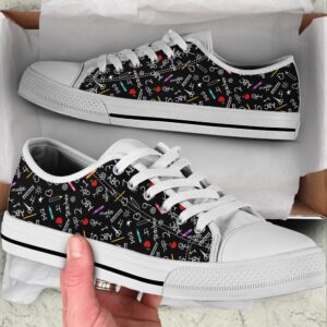 Teacher Pattern Black Low Top Shoes, Low&hellip;