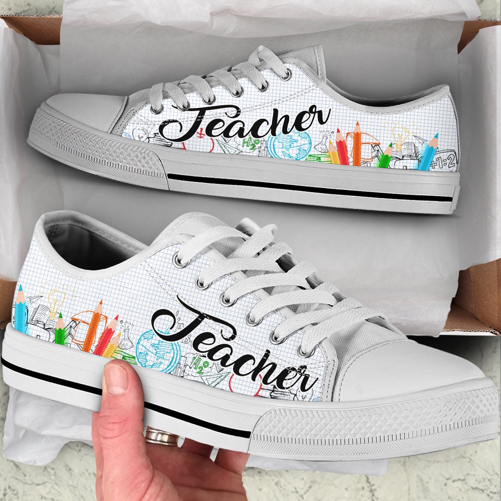 Teacher Pencil Low Top Shoes, Low Top Designer Shoes, Low Top Sneakers