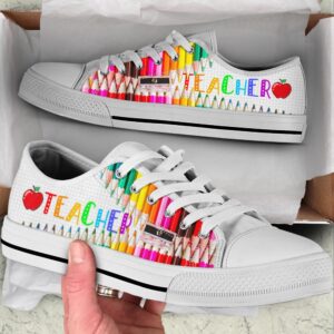 Teacher Pencil Zipper Low Top Shoes, Low&hellip;