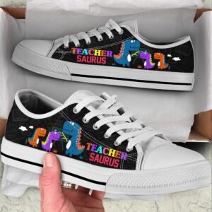 Teacher Saurus Pattern Low Top Shoes, Low&hellip;