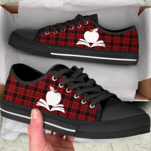 Teacher Shoes Plaid Christmas Low Top Shoes Low Top Designer Shoes Low Top Sneakers 2 kkiiga.jpg