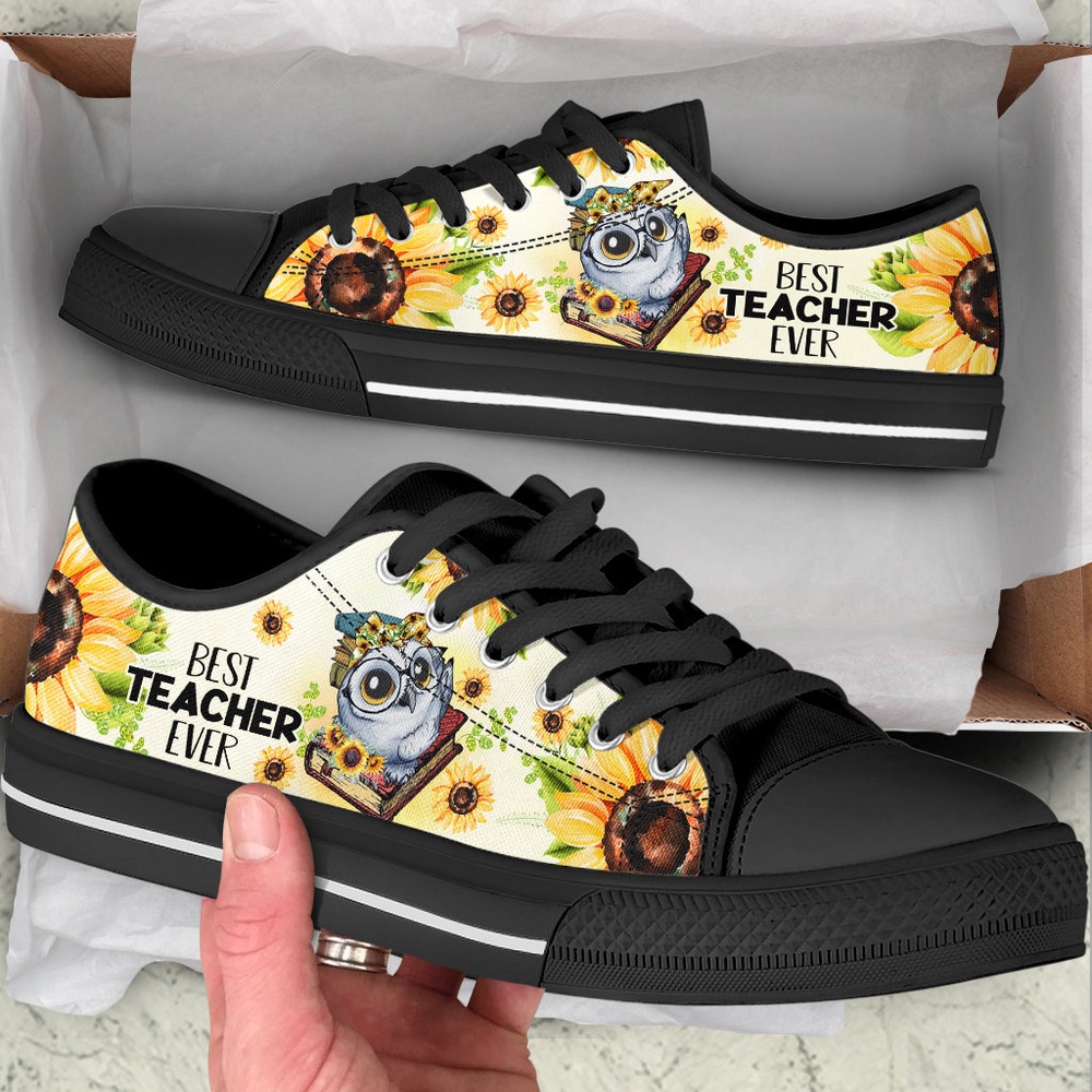 Teacher Shoes Sunflower Owl Low Top Shoes, Low Tops, Low Top Sneakers Teacher Shoes Sunflower Owl Low Top Shoes, Low Tops, Low Top Sneakers