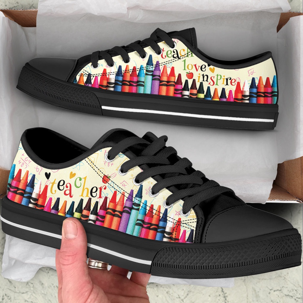 Teacher Teach Love Inspire Low Top Shoes, Low Tops, Low Top Sneakers
