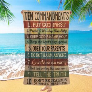 Ten Commandments Beach Towel, Beach Towel, Christian&hellip;