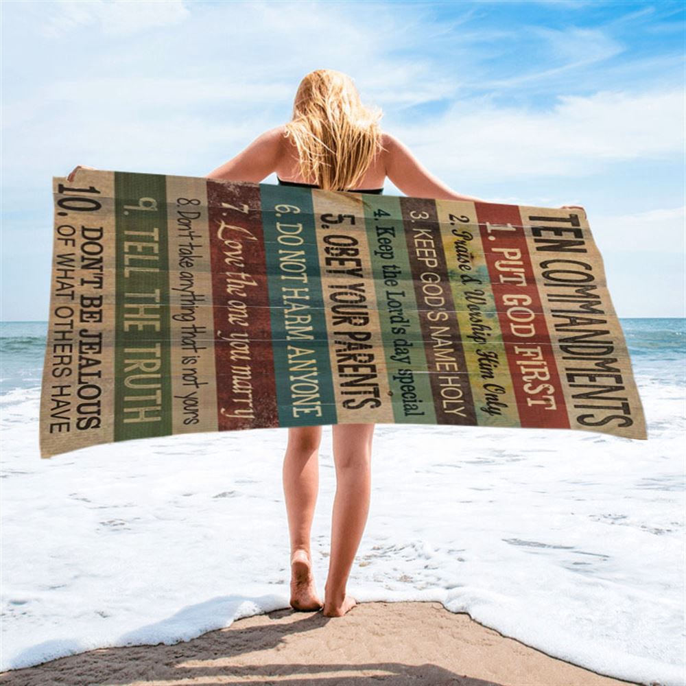 Ten Commandments Beach Towel, Beach Towel, Christian Beach Towel Ten Commandments Beach Towel, Beach Towel, Christian Beach Towel