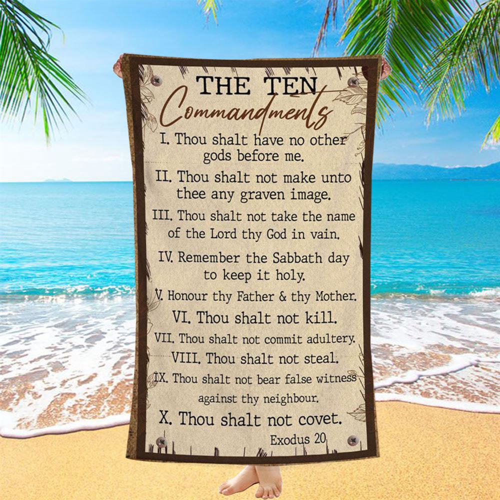 Ten Commandments Beach Towel, Christian Beach Towel, Scripture Beach Towel, Christian Beach Towel, Beach Towel Ten Commandments Beach Towel, Christian Beach Towel, Scripture Beach Towel, Christian Beach Towel, Beach Towel