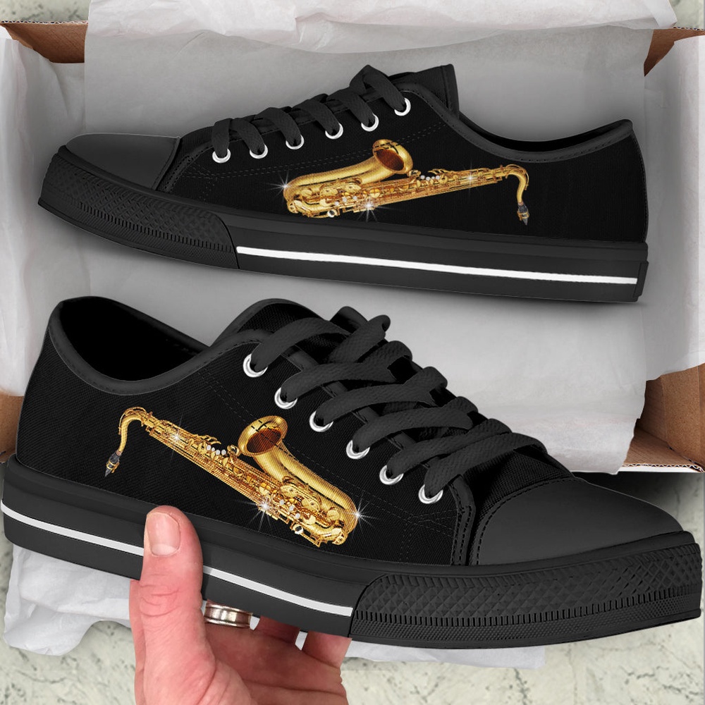 Tenor Saxophone Low Top Music Shoes, Low Top Designer Shoes, Low Top Sneakers
