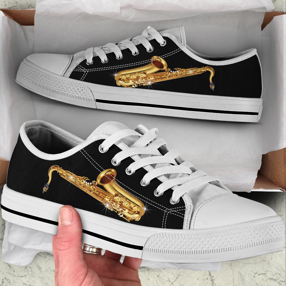 Tenor Saxophone Low Top Music Shoes, Low Top Designer Shoes, Low Top Sneakers