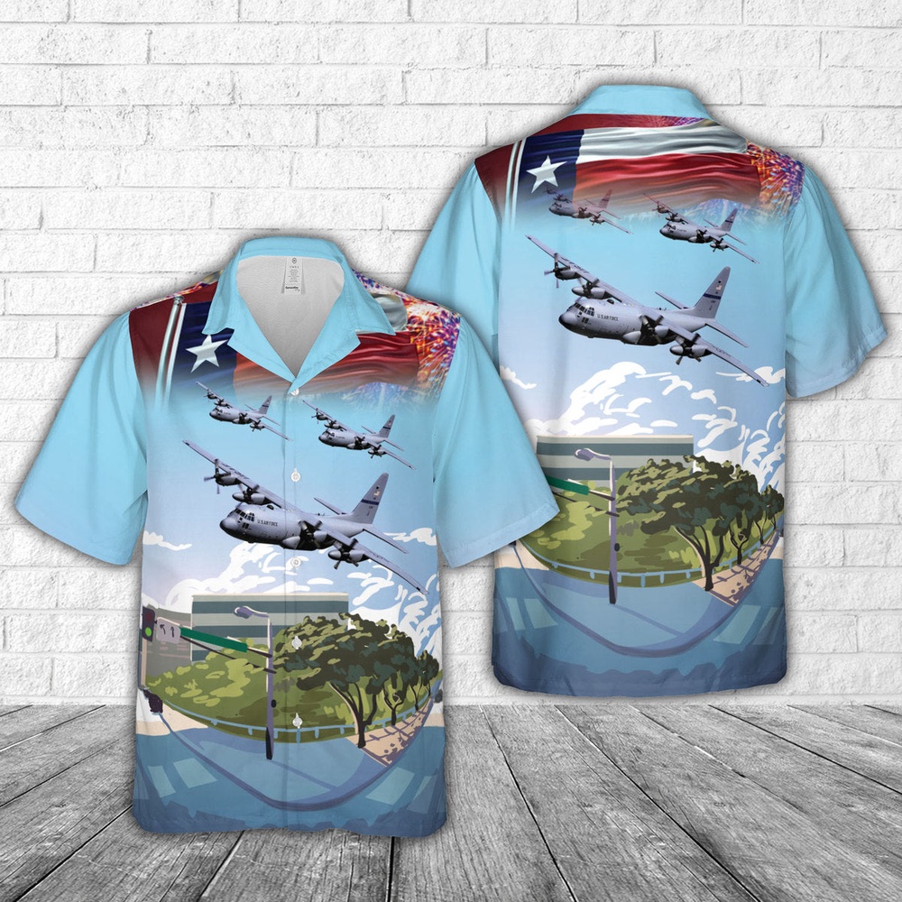 Texas Air National Guard Lockheed C-130H-LM Hercules (s n 85-1368) from the 181st Airlift Squadron, 136th Airlift Wing Hawaiian Shirt