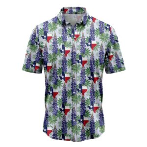 Texas Bluebonnet Flag Hawaiian Shirt, Texas Hawaii&hellip;