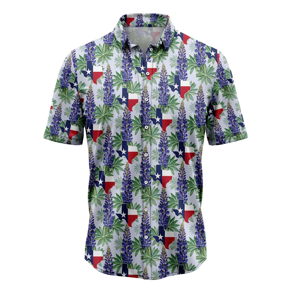 Texas Bluebonnet Flag Hawaiian Shirt, Texas Hawaii Shirt, Texas Shirt