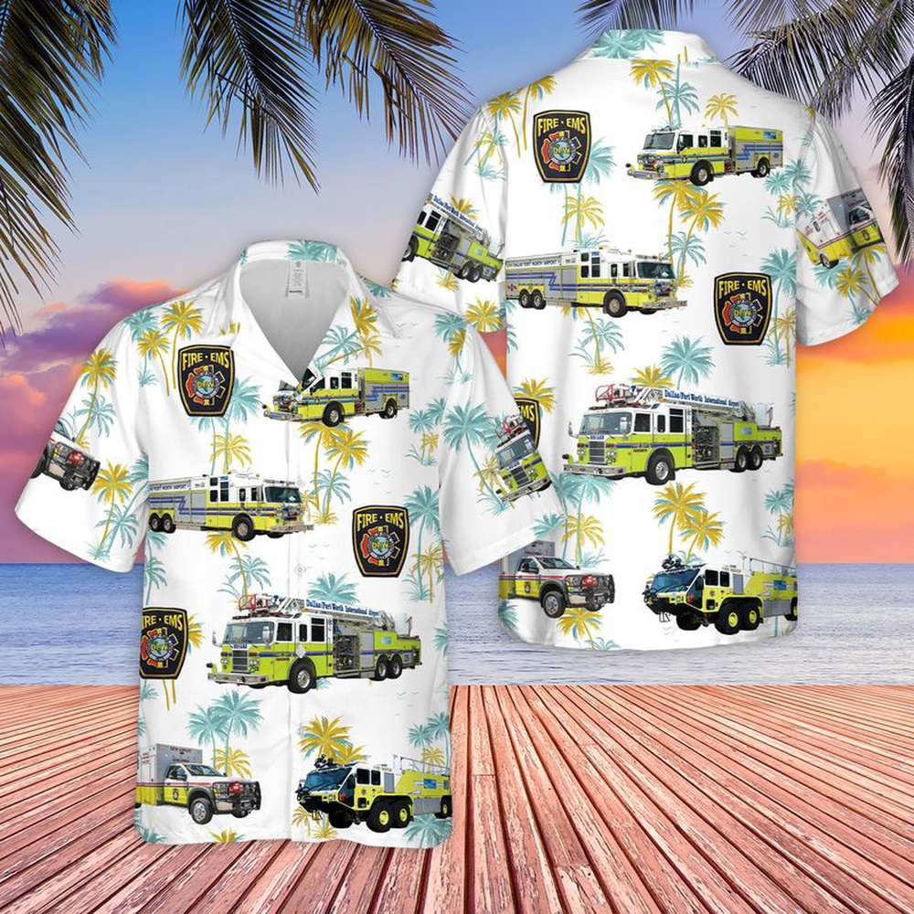 Texas Dallas Fort Worth Airport Fire Department Hawaiian Shirt, Texas Hawaii Shirt, Texas Shirt