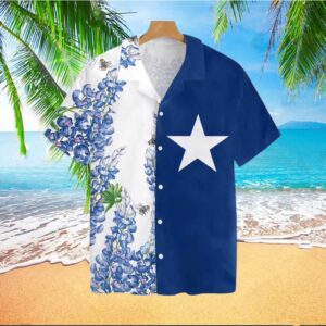Texas Flag Bluebonnets Ver4 Tropical Hawaiian Shirt,&hellip;