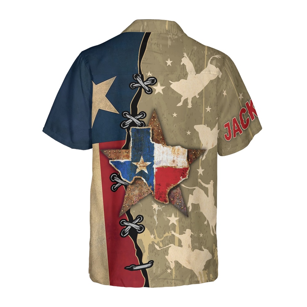 Texas Flag &amp Rodeo Texas Custom Hawaiian Shirt, Texas Hawaii Shirt, Texas Shirt