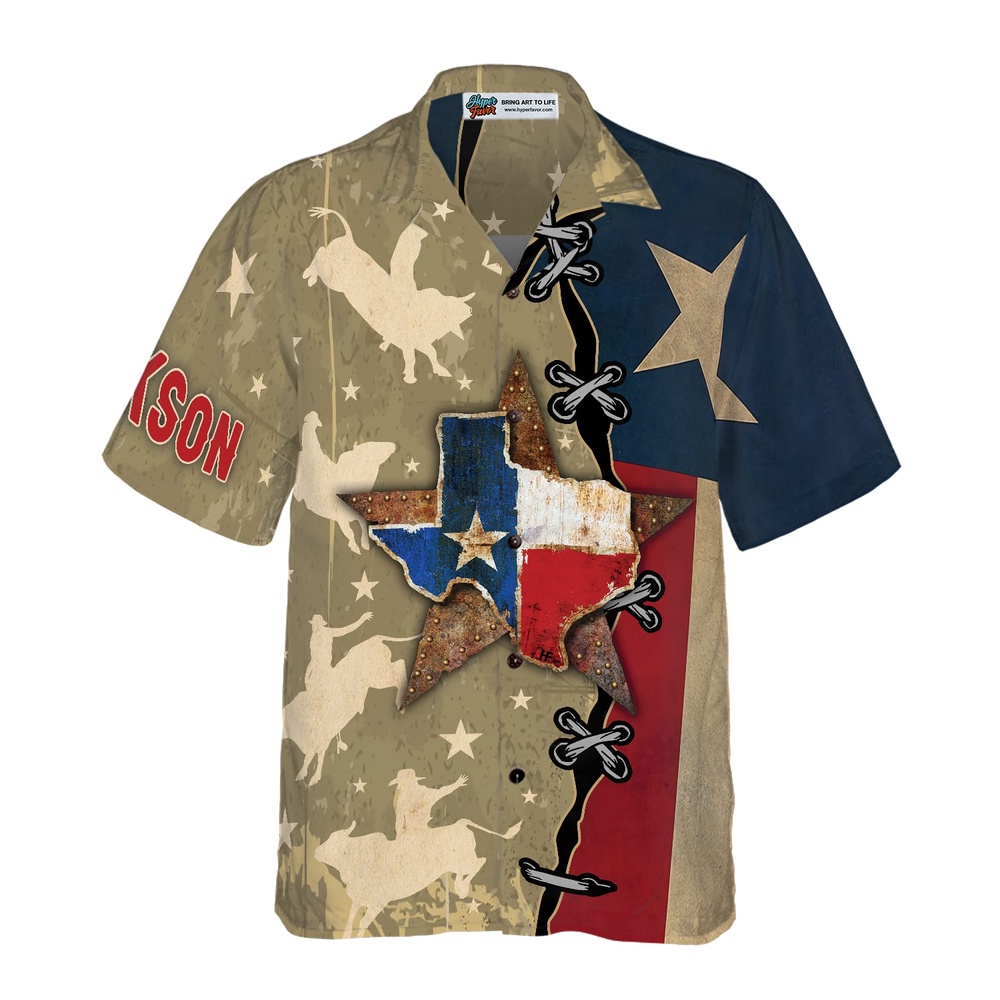 Texas Flag &amp Rodeo Texas Custom Hawaiian Shirt, Texas Hawaii Shirt, Texas Shirt