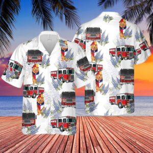 Texas Golden Retriever Firefighter Tropical Hawaiian Shirt,&hellip;