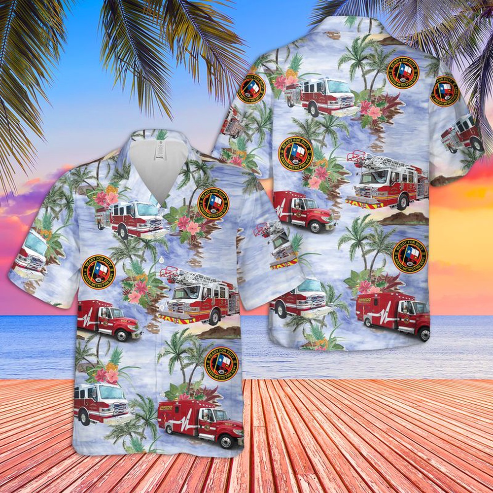 Texas Laredo Fire Department Hawaiian Shirt, Texas Hawaii Shirt, Texas Shirt