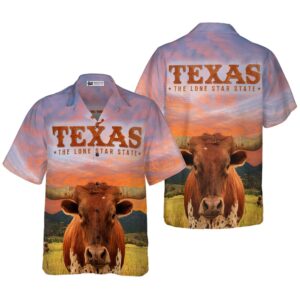 Texas Longhorn Bull Hawaiian Shirt, Texas Hawaii&hellip;