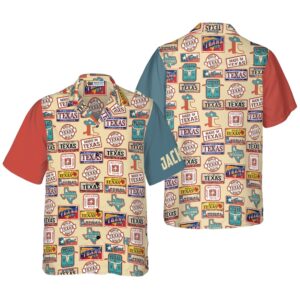 Texas Plates Signs Custom Hawaiian Shirt, Texas&hellip;