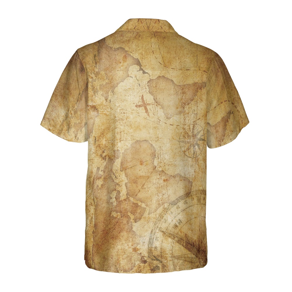 Texas State Map And Compass Pattern Hawaiian Shirt, Texas Hawaii Shirt, Texas Shirt