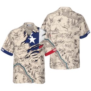 Texas State Map Hawaiian Shirt, Unique Texas&hellip;