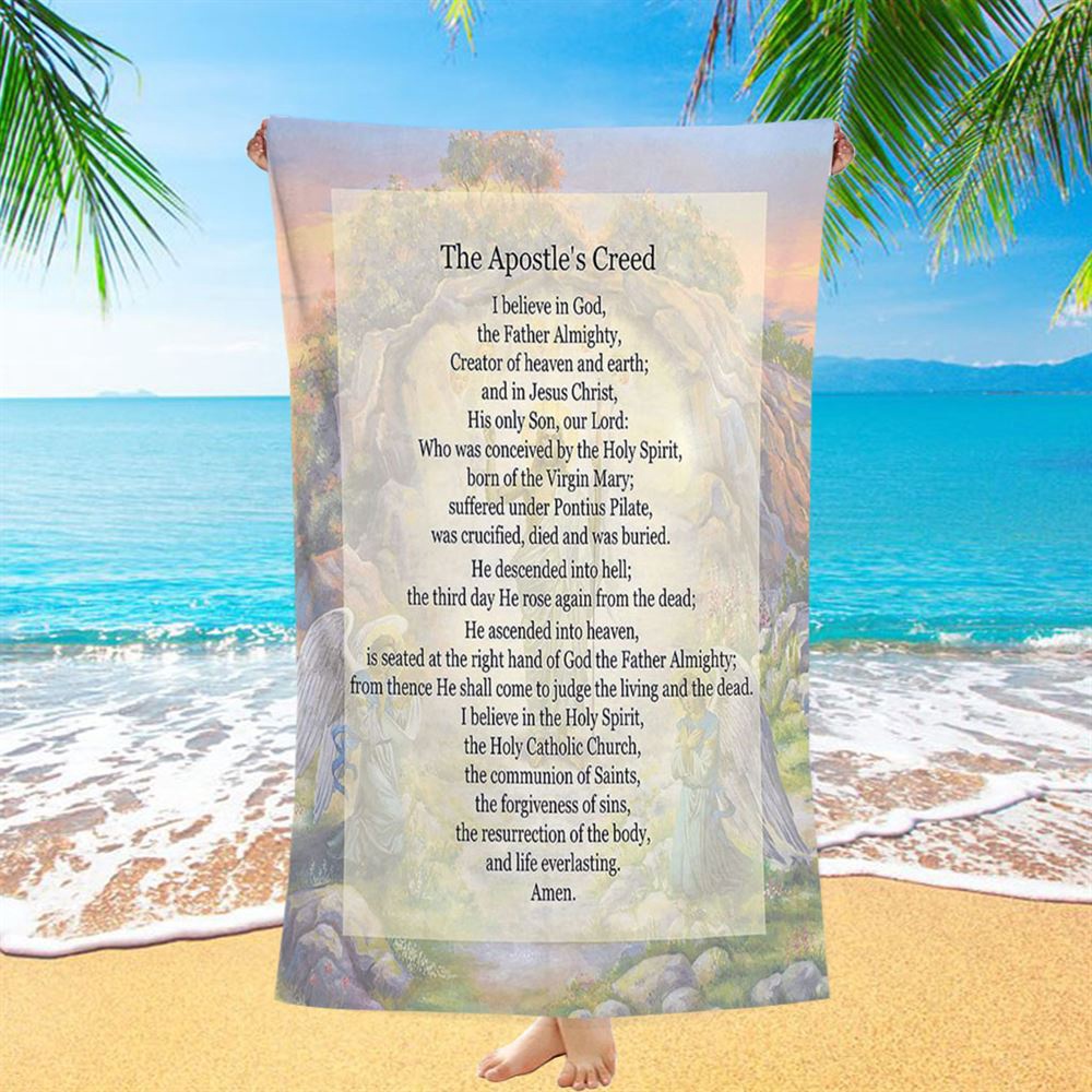 The Apostle’s Creed Beach Towel, Christian Beach Towel, Beach Towel