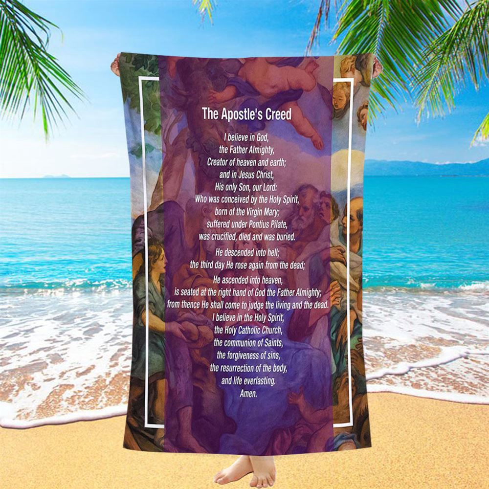 The Apostle’s Creed Beach Towel, Jesus Christ Surrounded By His Apostles, Christian Beach Towel, Beach Towel The Apostle’s Creed Beach Towel, Jesus Christ Surrounded By His Apostles, Christian Beach Towel, Beach Towel