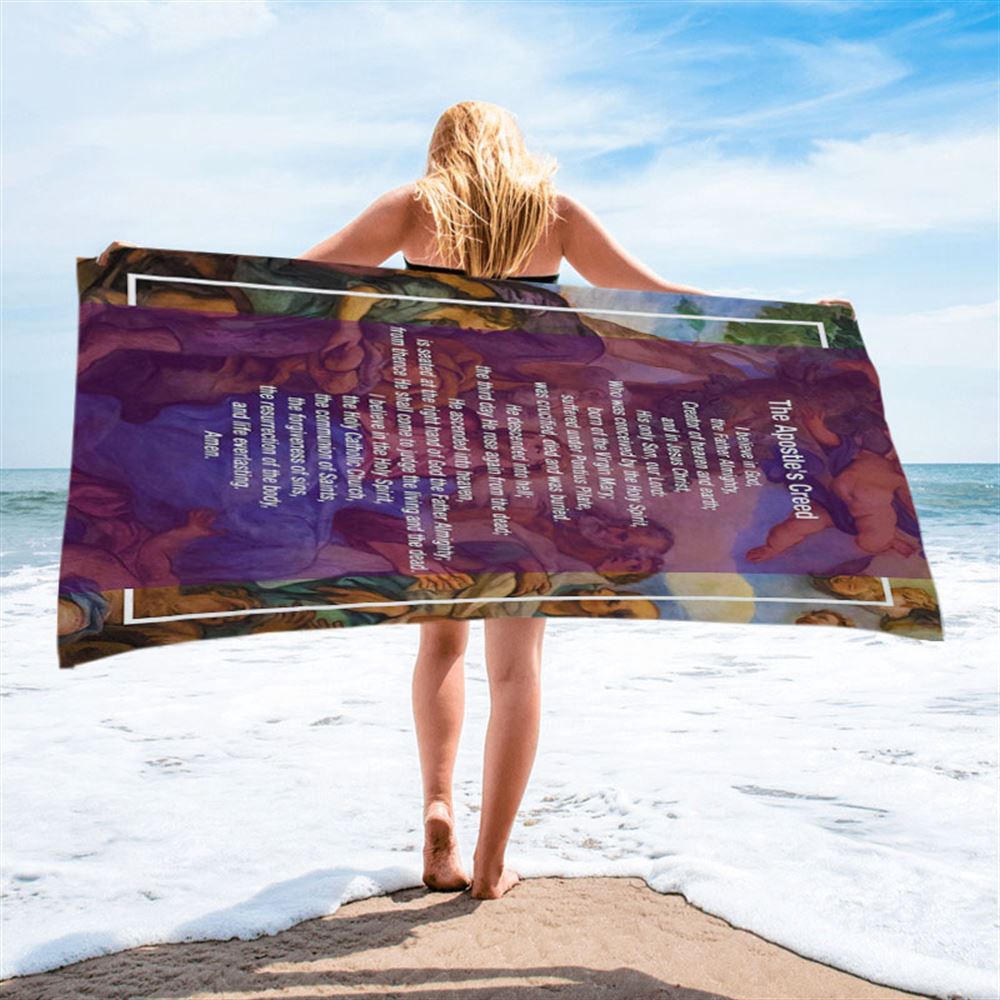 The Apostle’s Creed Beach Towel, Jesus Christ Surrounded By His Apostles, Christian Beach Towel, Beach Towel The Apostle’s Creed Beach Towel, Jesus Christ Surrounded By His Apostles, Christian Beach Towel, Beach Towel