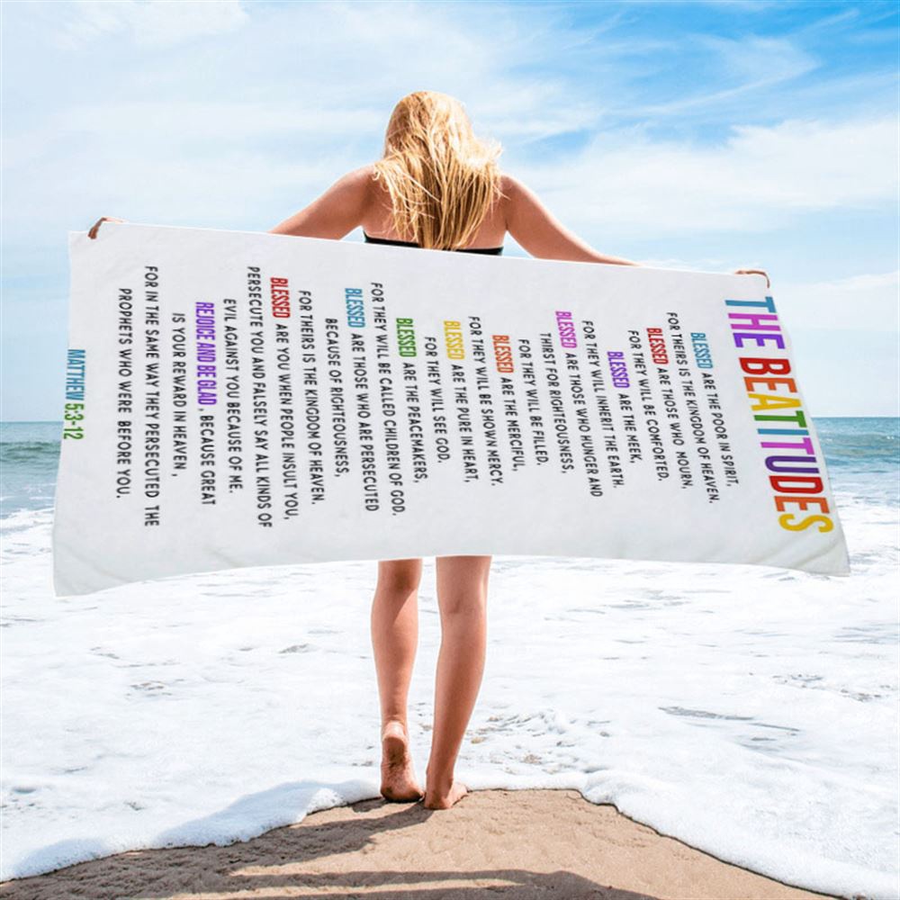 The Beatitudes Beach Towel, Christian Beach Towel, Beach Towel